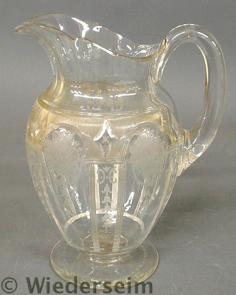 Large intaglio cut glass water