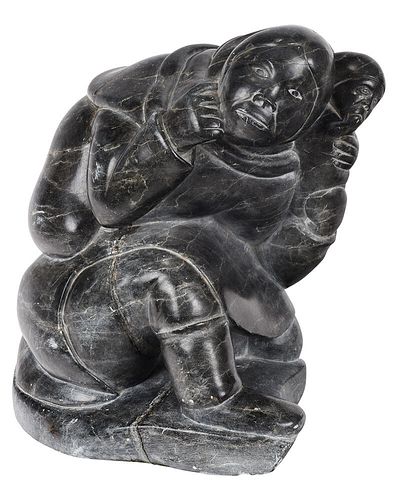 LARGE INUIT CARVED SOAPSTONE