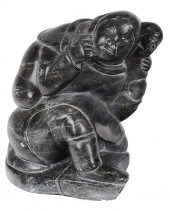 LARGE INUIT CARVED SOAPSTONE S