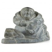 LARGE INUIT CARVING MOTHER & C