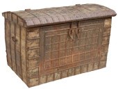 LARGE IRON-BOUND HARDWOOD DOWR
