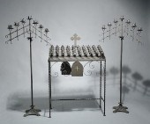 LARGE IRON CHURCH VOTIVE STAND