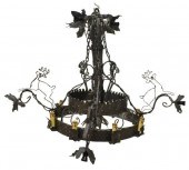 LARGE IRON EIGHT-LIGHT CHANDEL