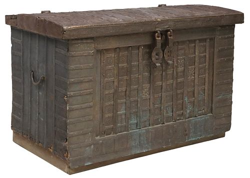 LARGE IRON-STRAPPED &AMP;