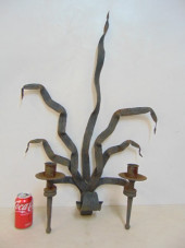 LARGE IRON WALL SCONCE WITH LE