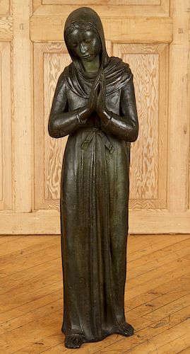 LARGE ITALIAN BRONZE FIGURE OF MARY