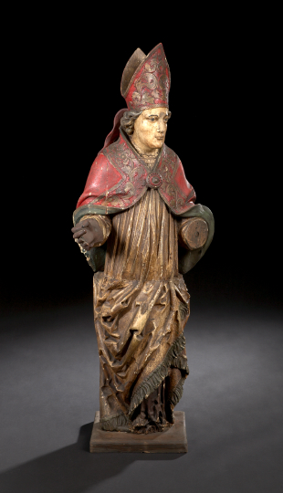 Large Italian Carved, Polychromed