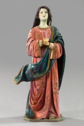 Large Italian Carved, Polychro