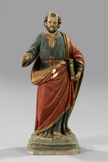 Large Italian Carved, Polychromed