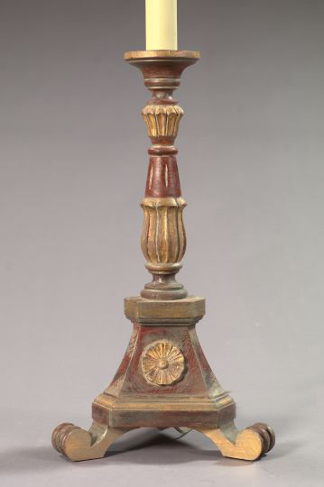 Large Italian Carved, Red-Painted