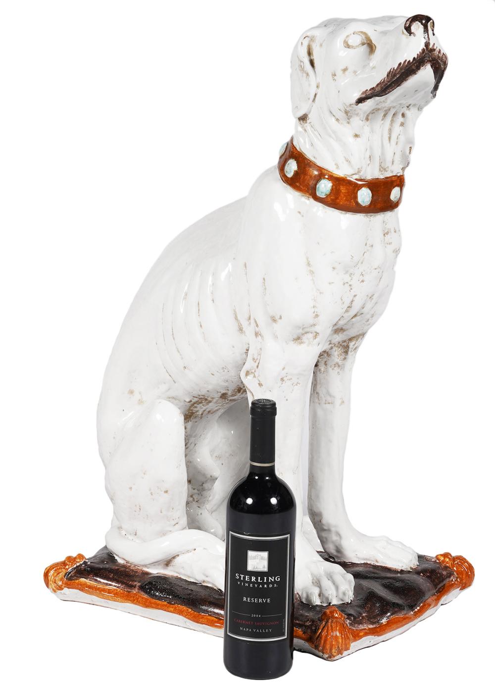 LARGE ITALIAN CERAMIC SEATED