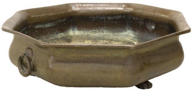 LARGE ITALIAN HAMMERED BRASS