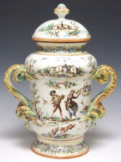 LARGE ITALIAN MAJOLICA COVERED