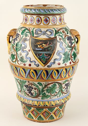 LARGE ITALIAN MAJOLICA GLAZED