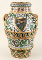 LARGE ITALIAN MAJOLICA GLAZED