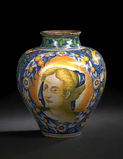 Large Italian Majolica Portrait