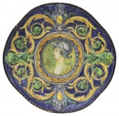 LARGE ITALIAN MAJOLICA PORTRAI