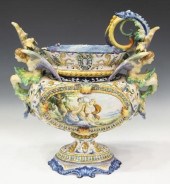 LARGE ITALIAN MAJOLICA URN FIG