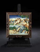 Large Italian Polychromed Majo
