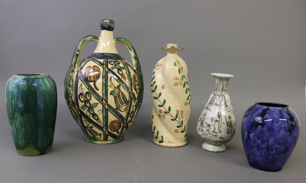Large Italian pottery vase, 15"h,