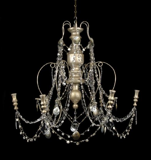 Large Italian Silvered Wood, Cut
