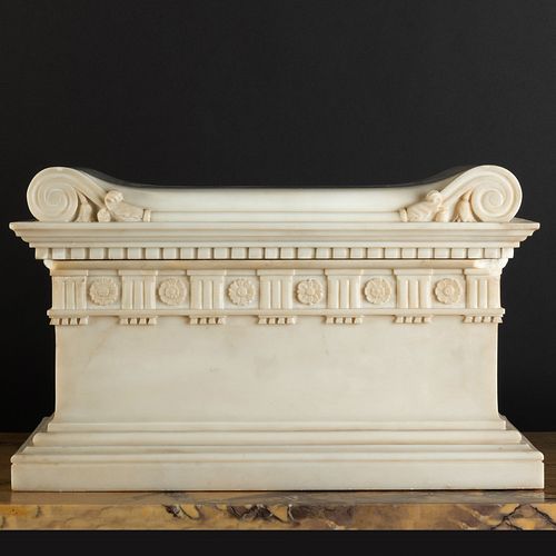 LARGE ITALIAN WHITE MARBLE MODEL OF