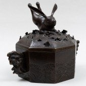 LARGE JAPANESE BRONZE OCTAGONA
