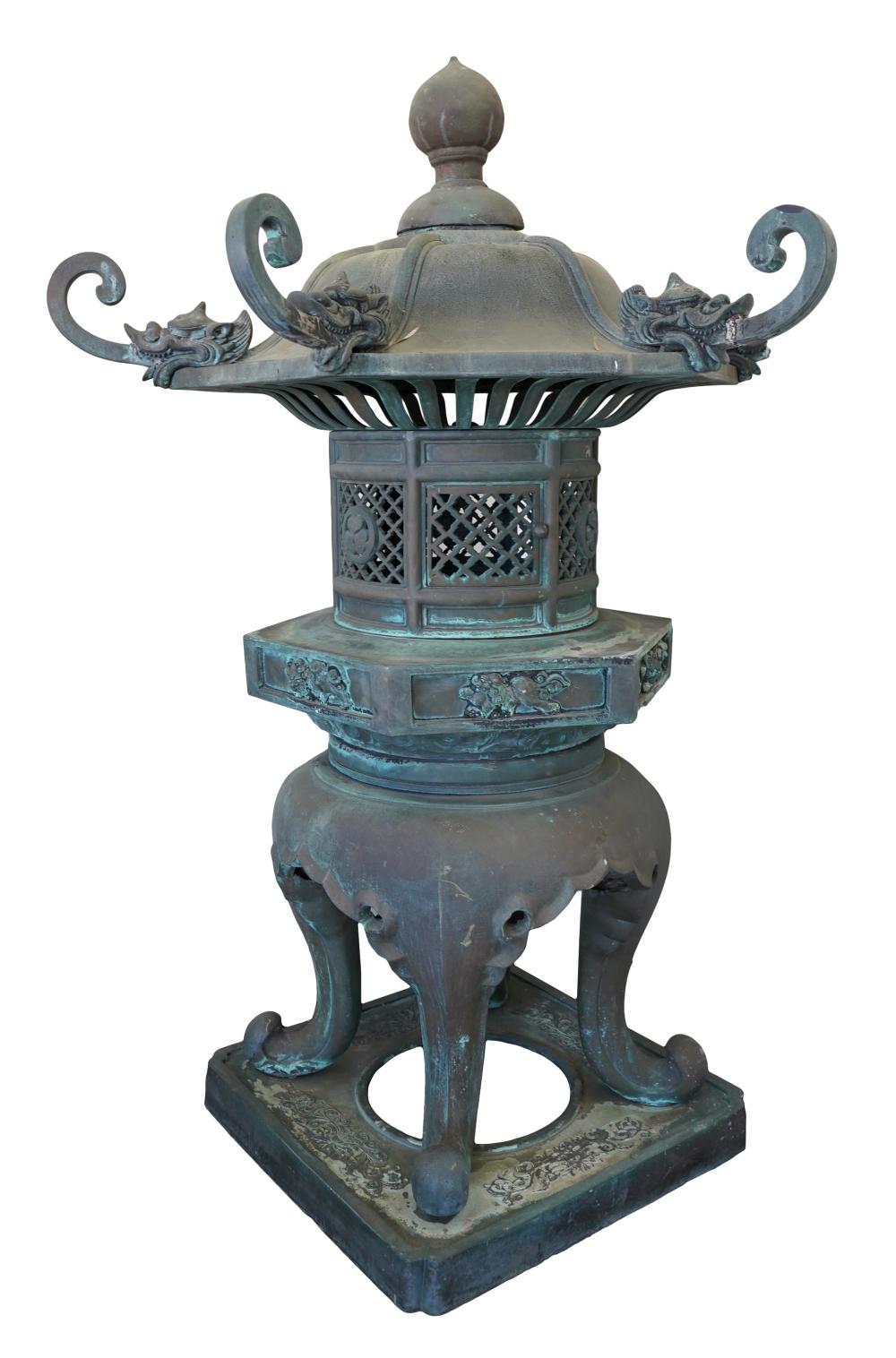 LARGE JAPANESE BRONZE PAGODA-FORM