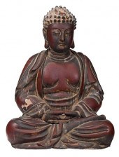 LARGE JAPANESE CARVED AND PAIN