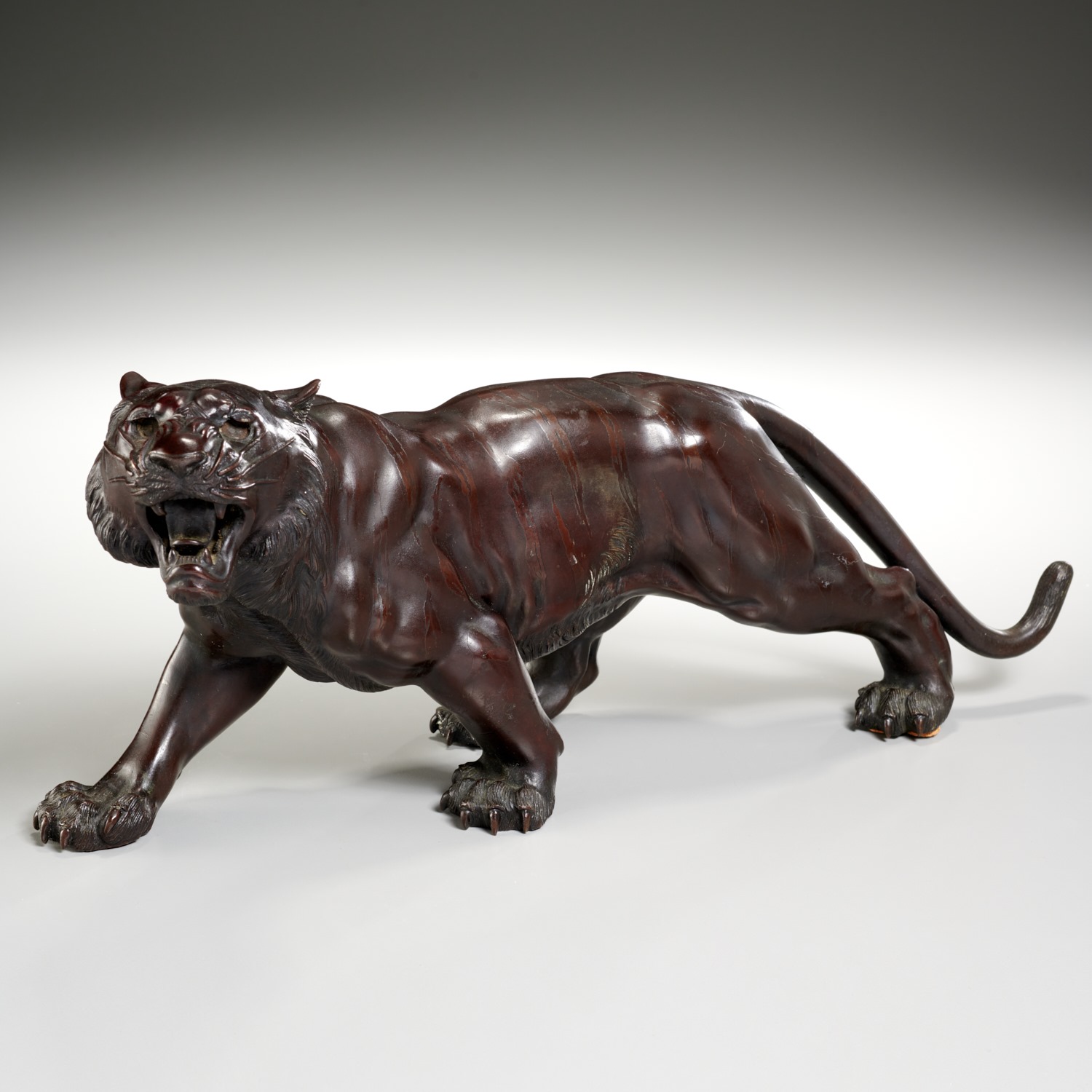 LARGE JAPANESE CAST BRONZE TIGER