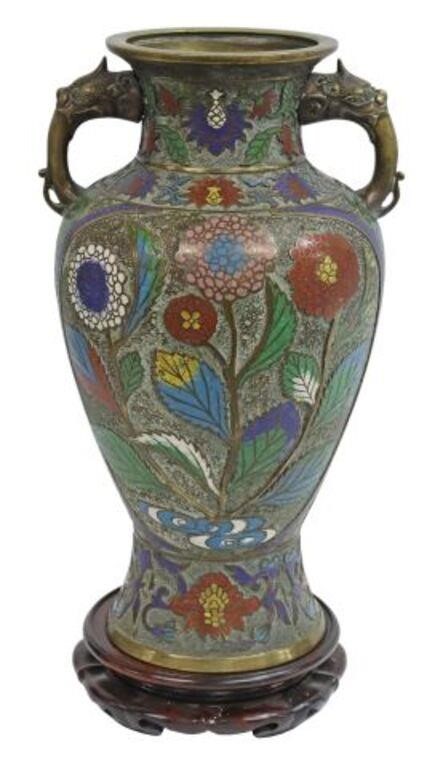 LARGE JAPANESE CHAMPLEVE ENAMEL