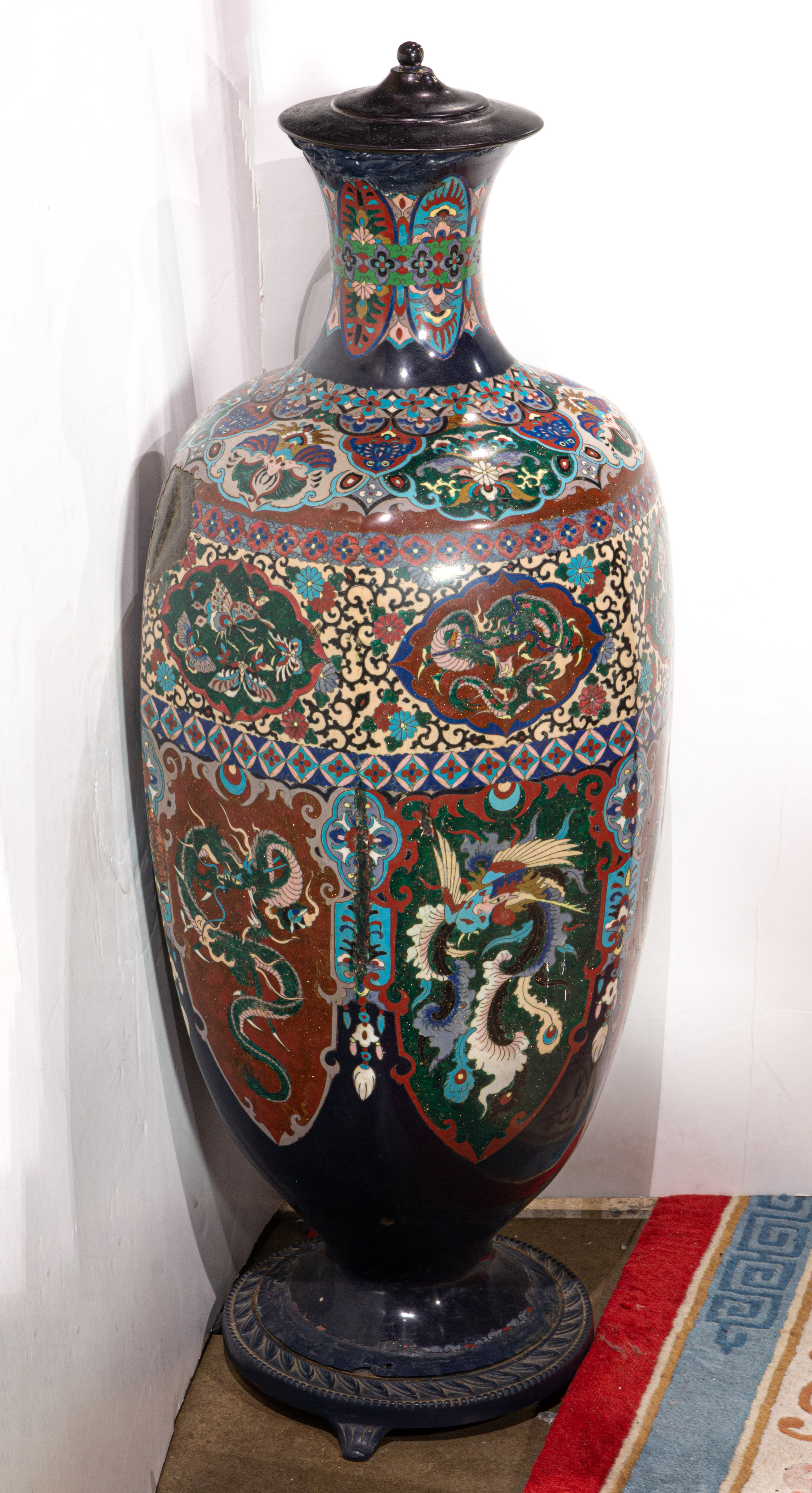 LARGE JAPANESE CLOISONNE ENAMEL
