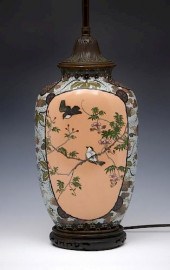 LARGE JAPANESE CLOISONNE LAMPL