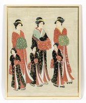 LARGE JAPANESE FIGURAL PAINTIN