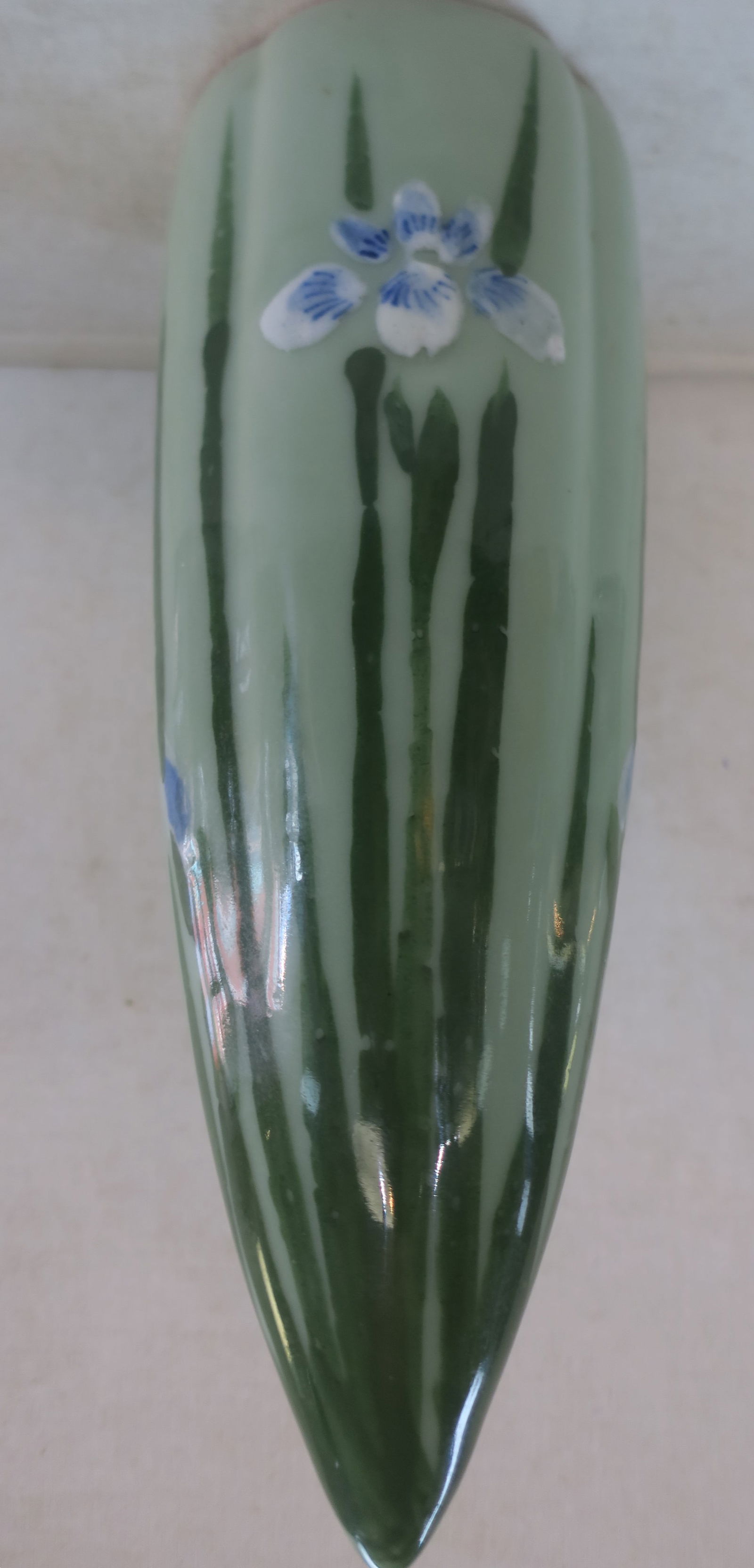 LARGE JAPANESE IRIS CELEDON CONICAL