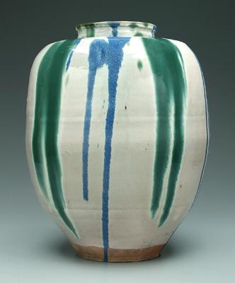 Large Japanese pottery vase,