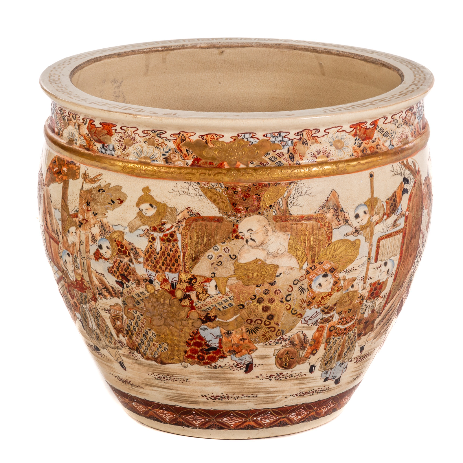 LARGE JAPANESE SATSUMA PLANTER Late