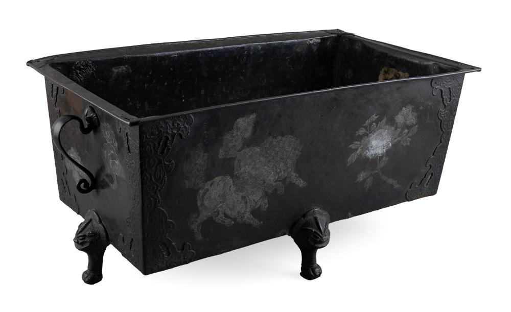 LARGE JAPANESE SILVER-INLAID COPPER