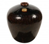 LARGE JAPANESE STONEWARE VESSE