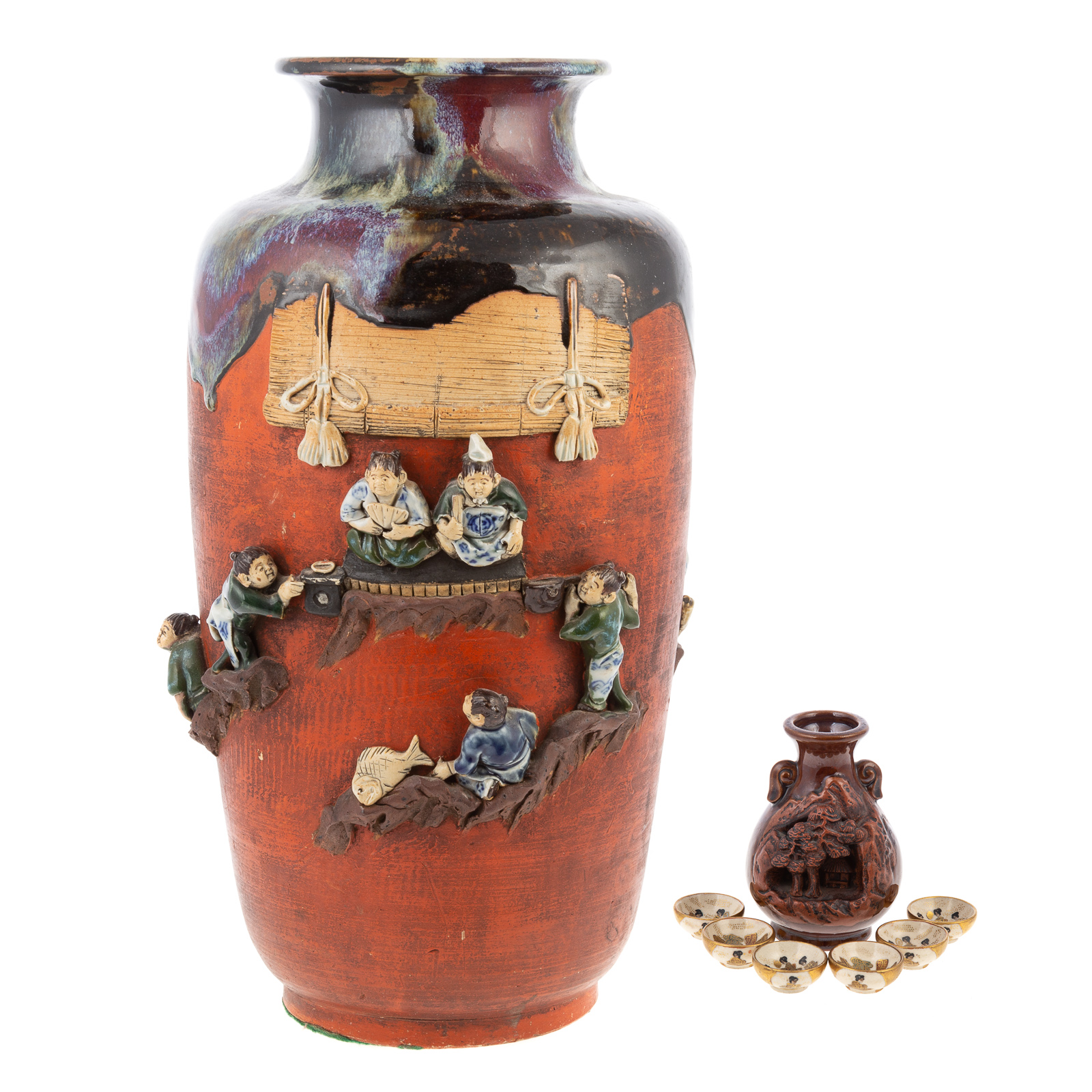 LARGE JAPANESE SUMIDA GOWA VASE