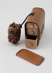 LARGE JAPANESE WOOD INRO LATE
