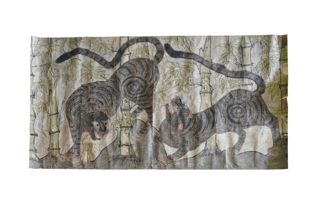 LARGE JAPNAESE PAINTED RICE PAPER
