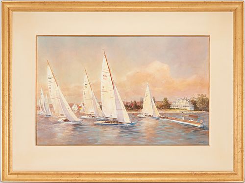 LARGE JOHN GABLE W/C, SAILBOATS