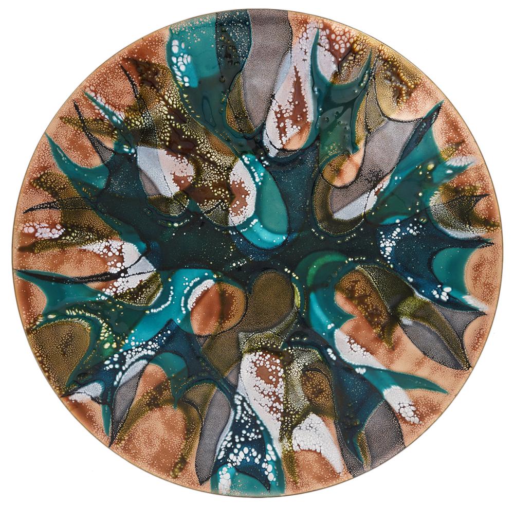 LARGE JULES PERRIER ENAMEL ON METAL