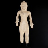 LARGE KHMER STYLE CARVED STONE