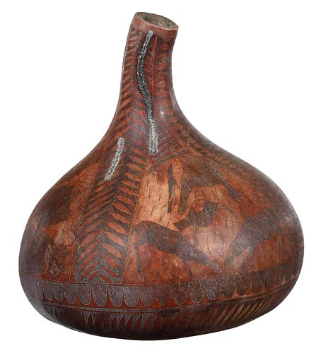 LARGE KIKUYU CARVED GOURD
