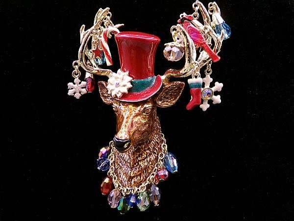 Large Kirks Folly Enamel Reindeer