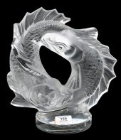 LARGE LALIQUE CRYSTAL FISHLarg