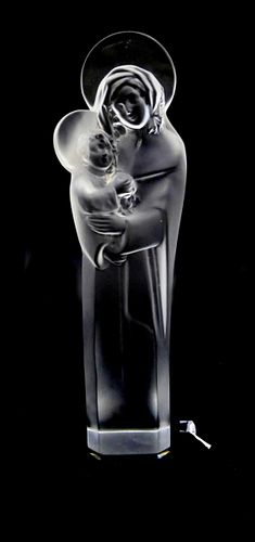LARGE LALIQUE MADONNA AND CHILD