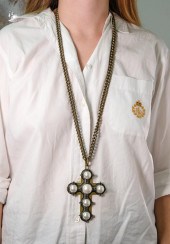 LARGE LANVIN PARIS CROSS PENDA